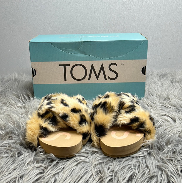 Toms Leopard Faux Fur Sandals