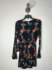 Harlow Blk/Floral Wrap Dress