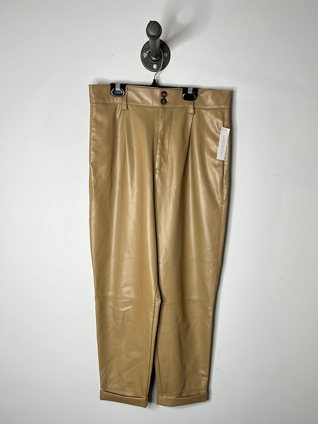 Zara Beige Leather Pants