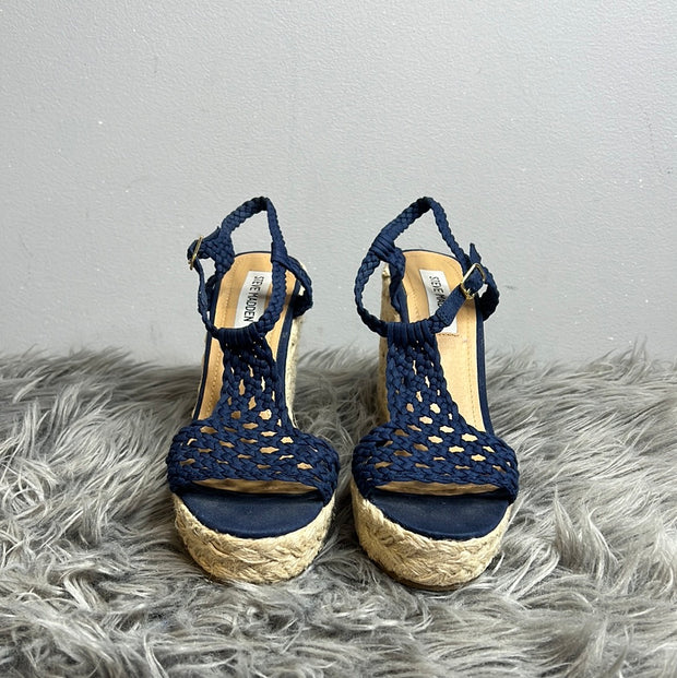 Steve Madden Navy Wedge Heels