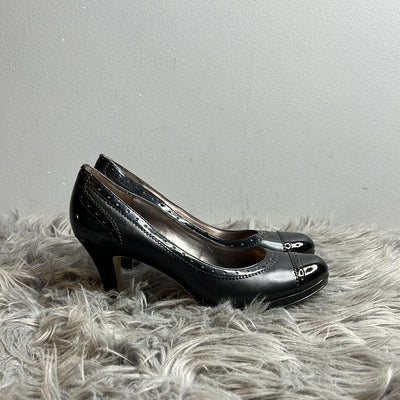 Anne Klein Black Leather Heels