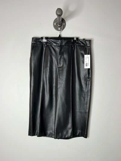 Zara Black Leather Capri Pants