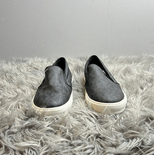 MK Black Leather Slip Ons