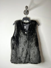 Jess Black Faux Fur Vest