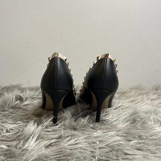 Valentino Blk/Gold Spikey Heel