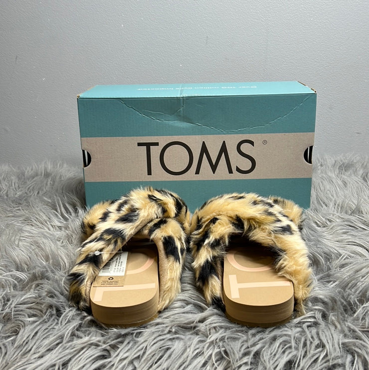 Toms Leopard Faux Fur Sandals