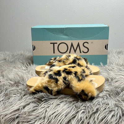 Toms Leopard Faux Fur Sandals