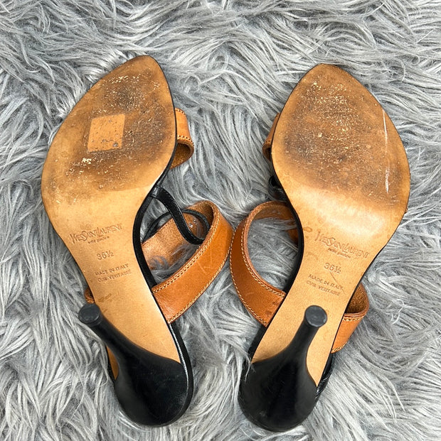 YvesSaintLaurent Blk/Brn Heels