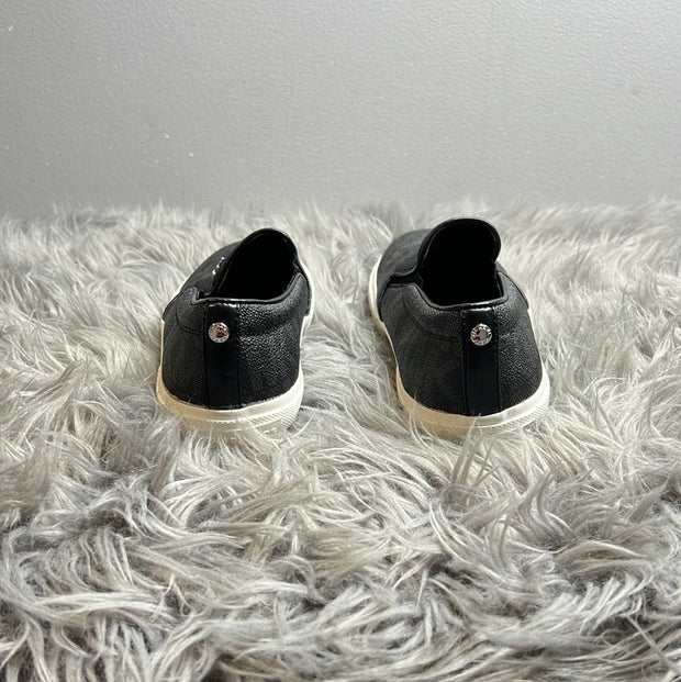 MK Black Leather Slip Ons