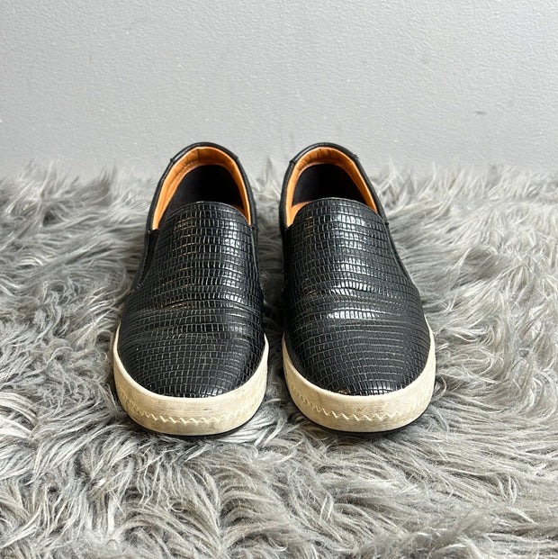 Geox Black Leather Slip Ons