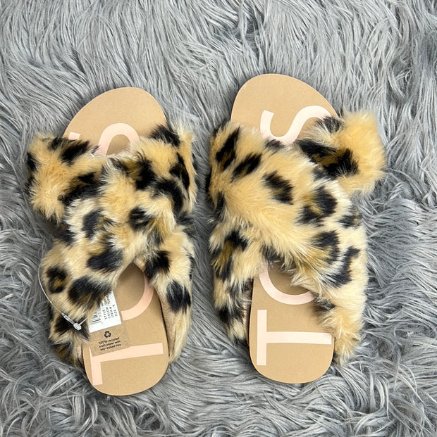 Toms Leopard Faux Fur Sandals