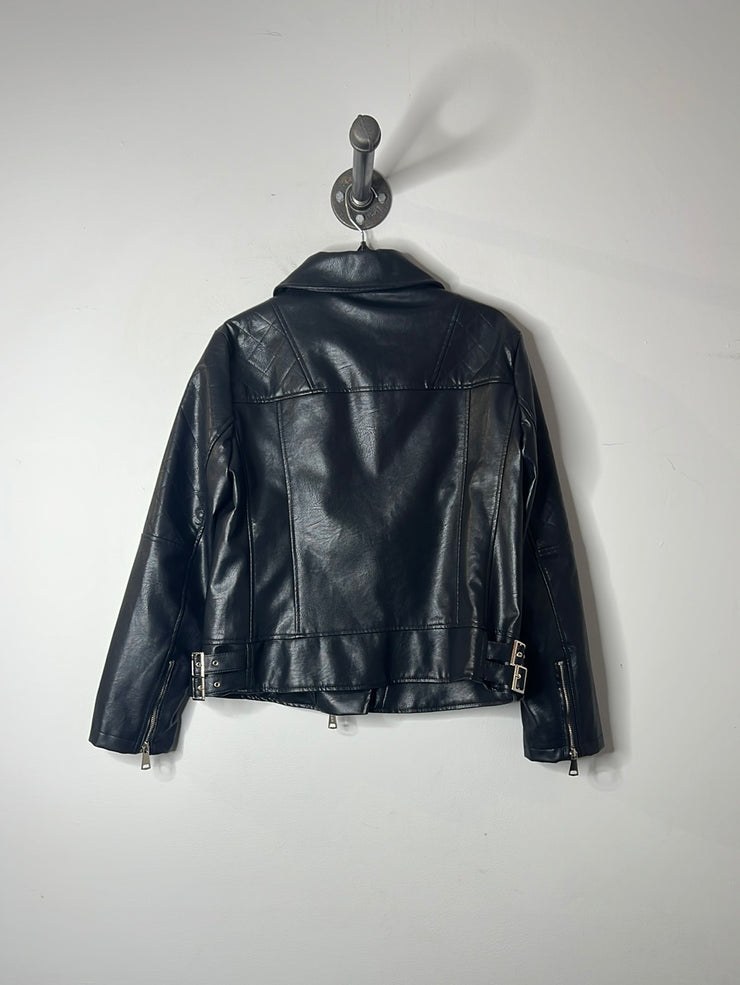 L&B Blk Leather Moto Jacket