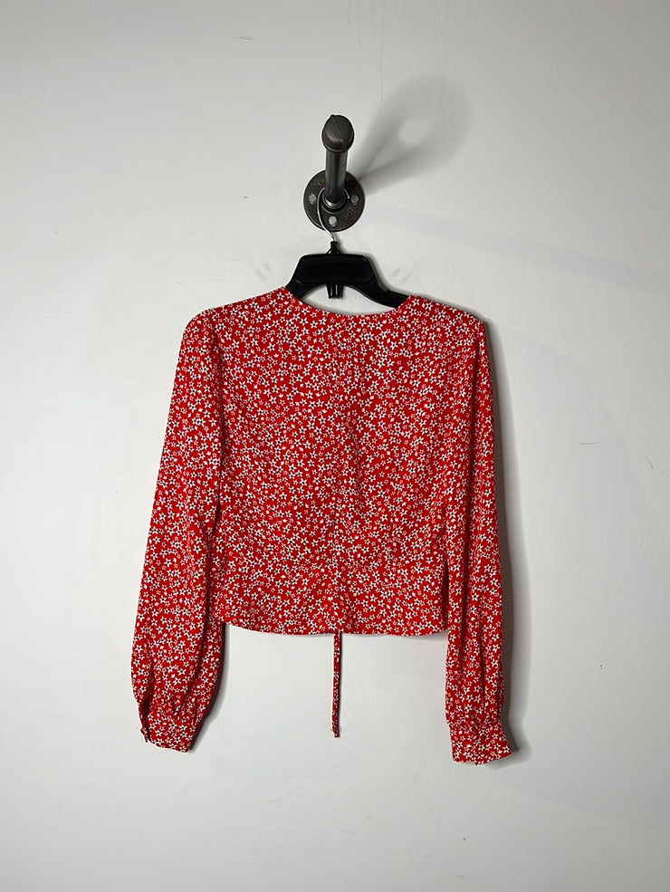 Dynamite Red Floral Blouse