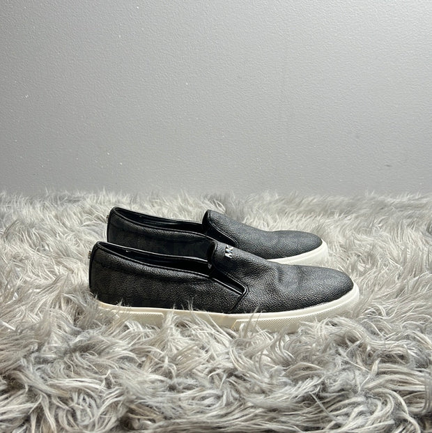 MK Black Leather Slip Ons