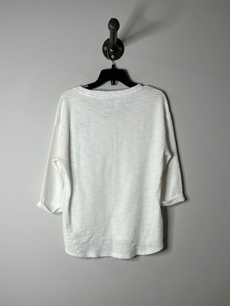 MNY Wht Knit 3/4 Sleeve