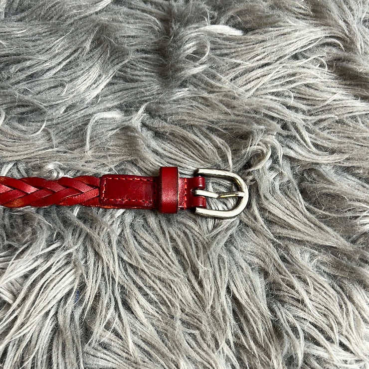 Red Braided Leather Belt